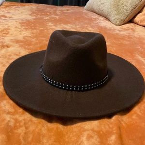 Womens wool large brim hat